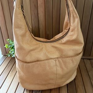 American Leather Co. slouchy leather hobo soft artisan leather  patina, camel
